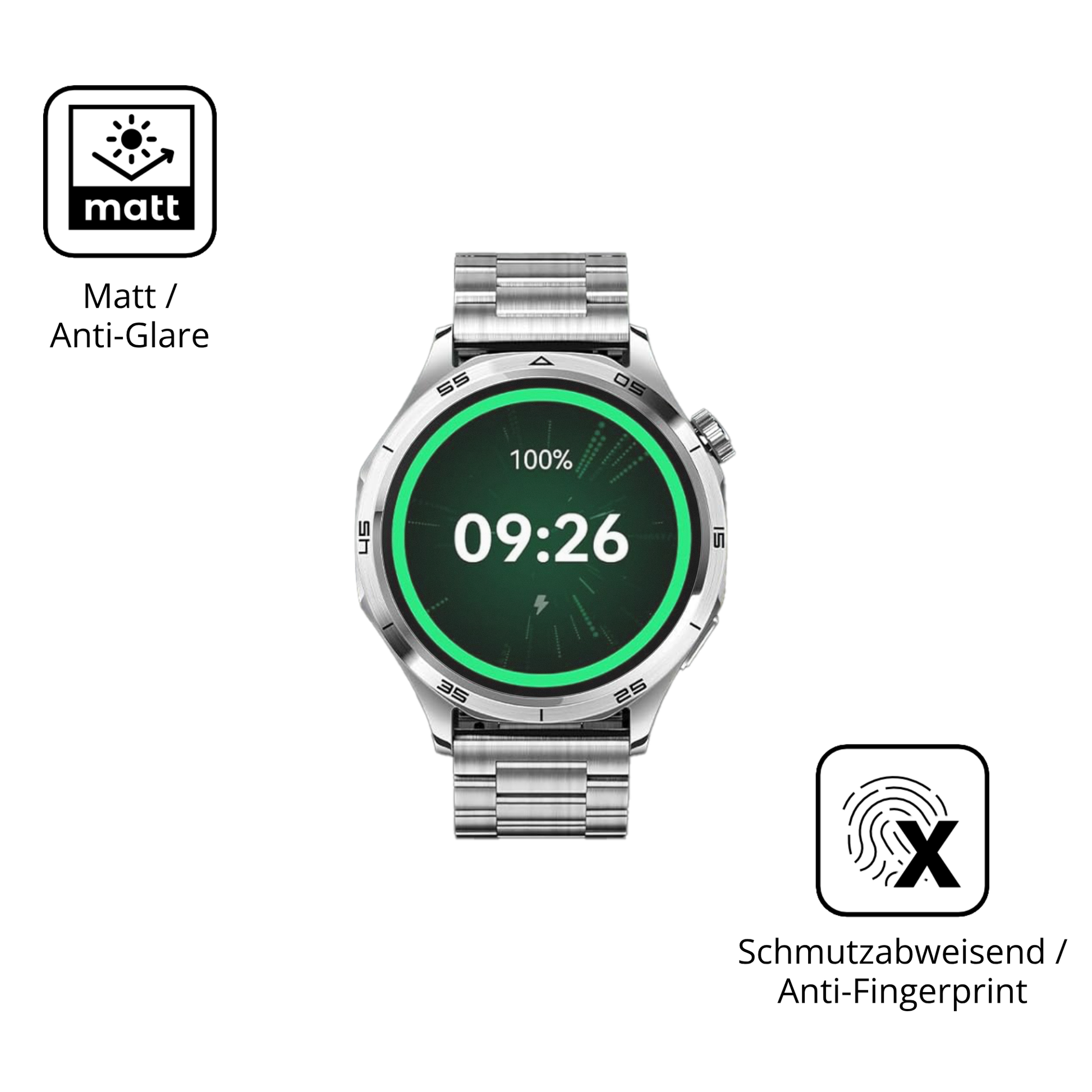 Dünne und entspiegelnde Folie passend zugeschnitten für Mibro GT (46mm)
