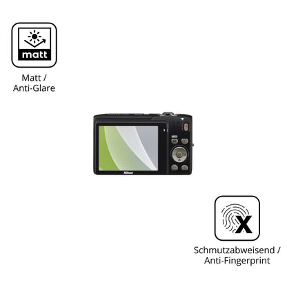 Dünne und entspiegelnde Folie passend zugeschnitten für Nikon Coolpix S3100