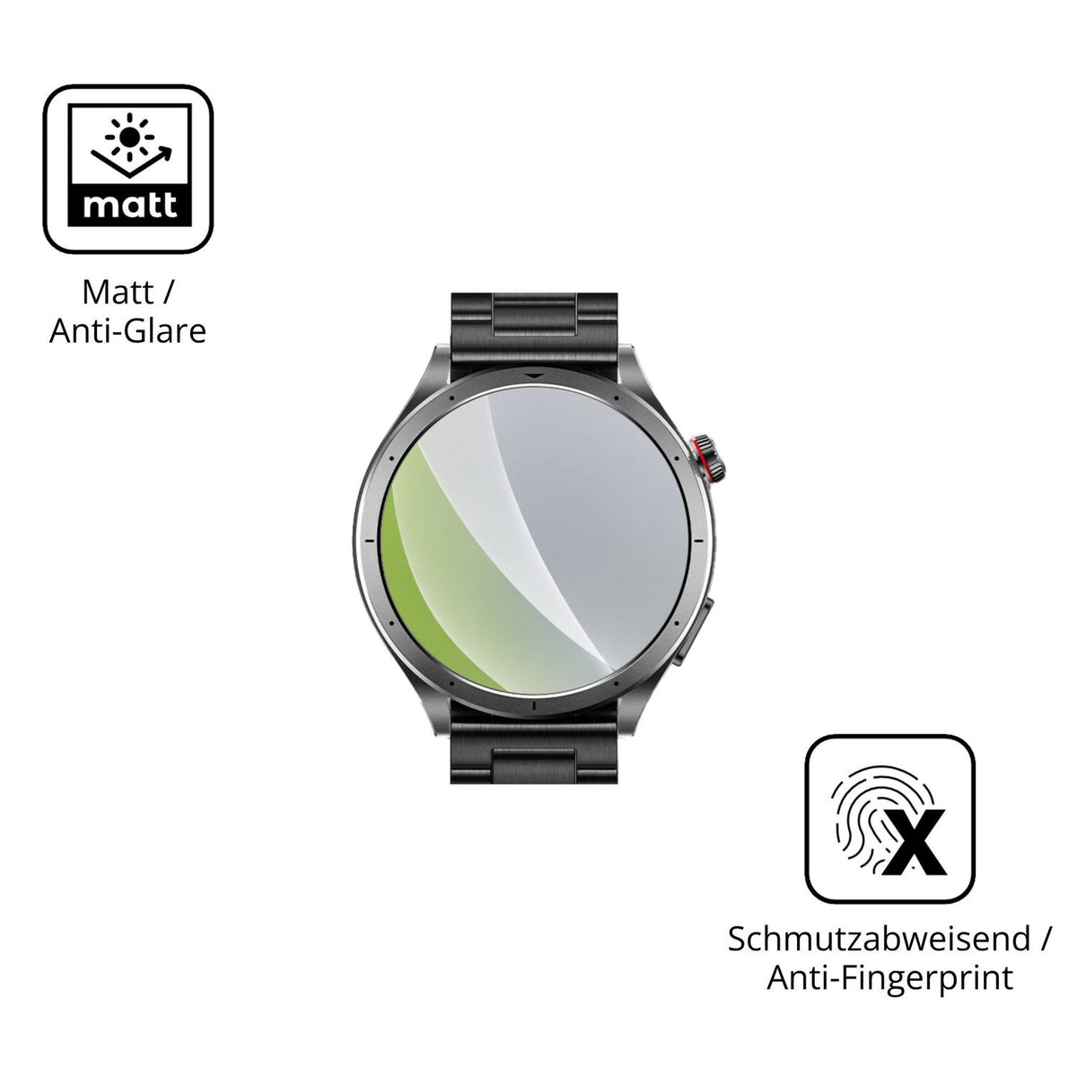 Dünne und entspiegelnde Folie passend zugeschnitten für Oliimptek 1.53 Zoll Smartwatch