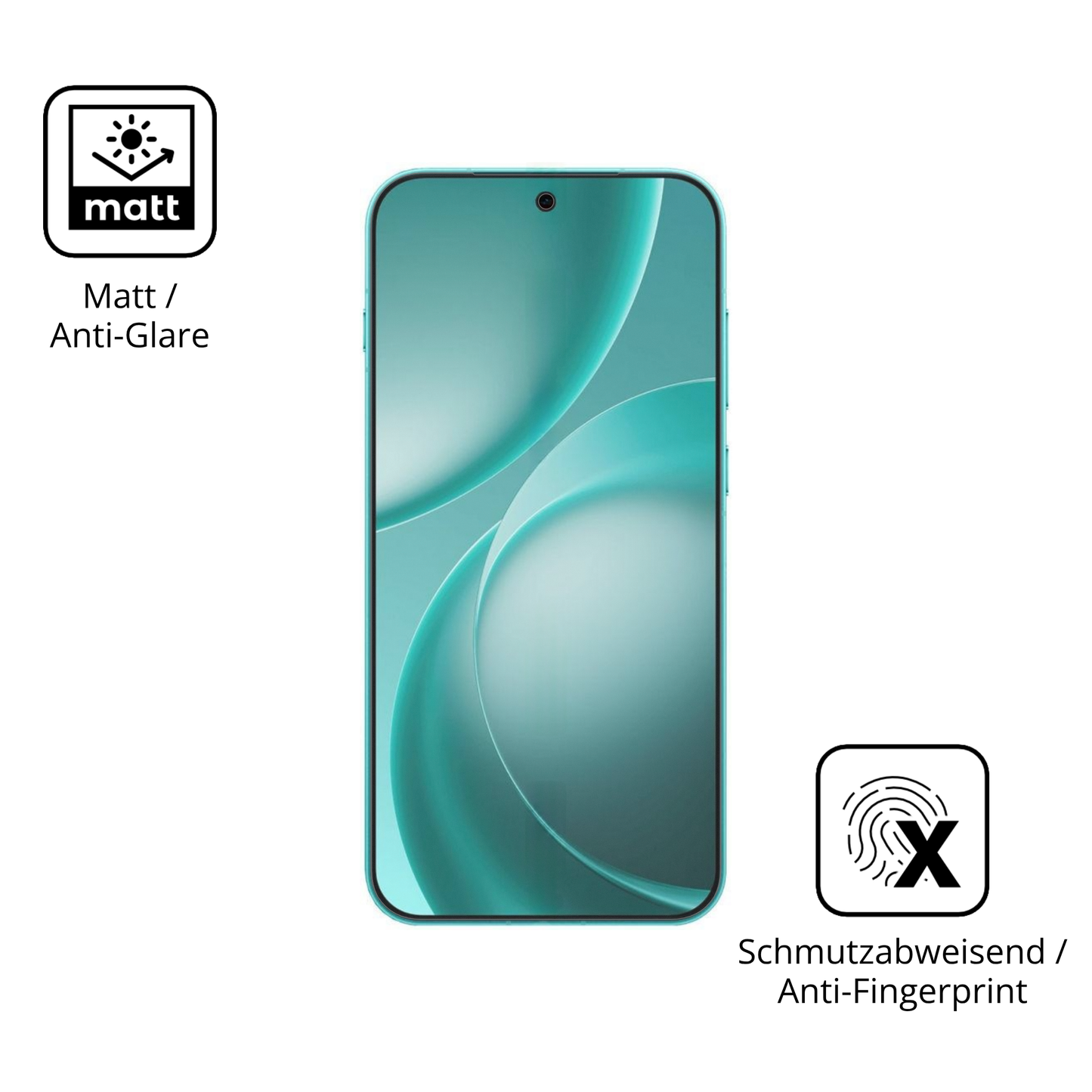 Dünne und entspiegelnde Folie passend zugeschnitten für Oppo Find X9s Pro