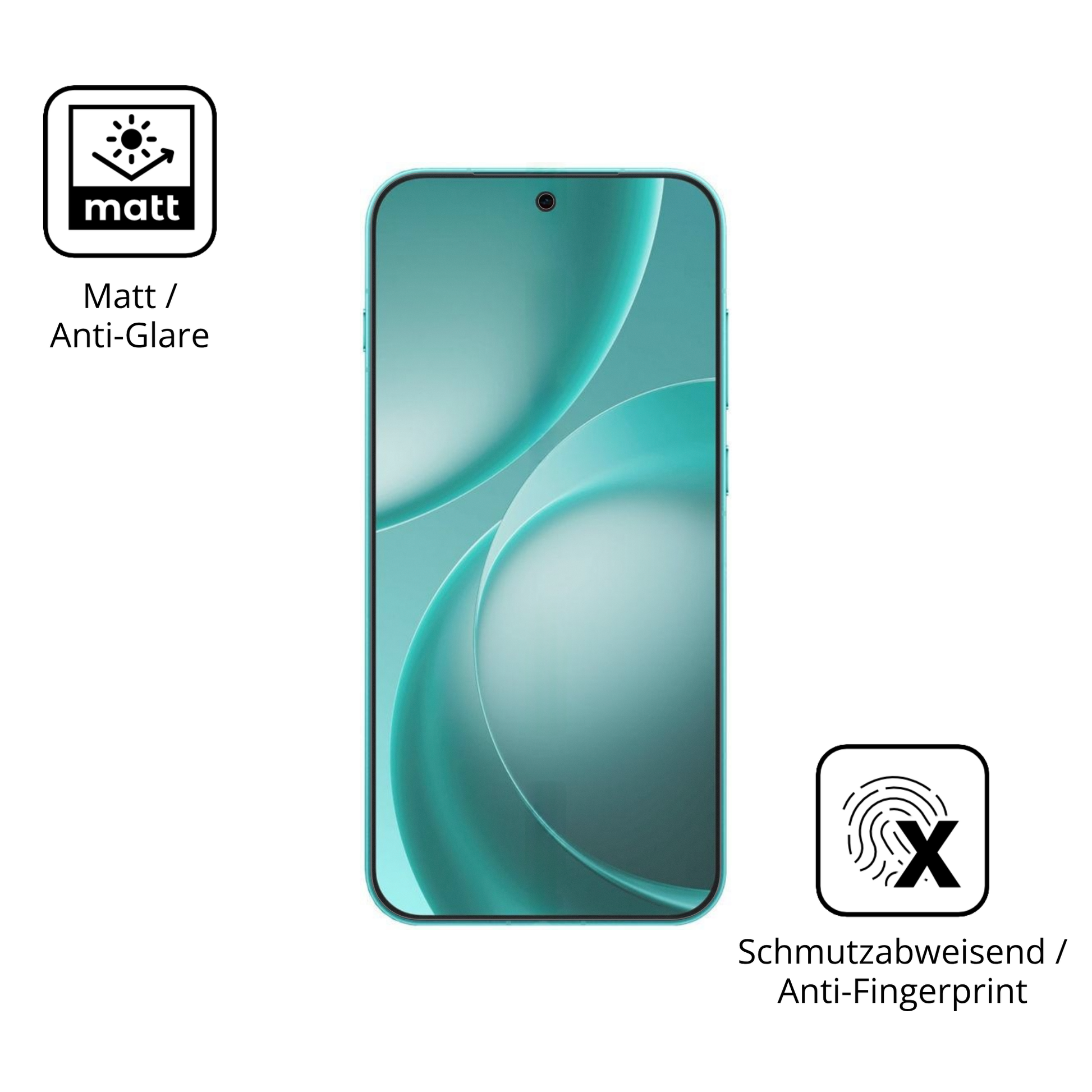 Dünne und entspiegelnde Folie passend zugeschnitten für Oppo Find X9s Pro