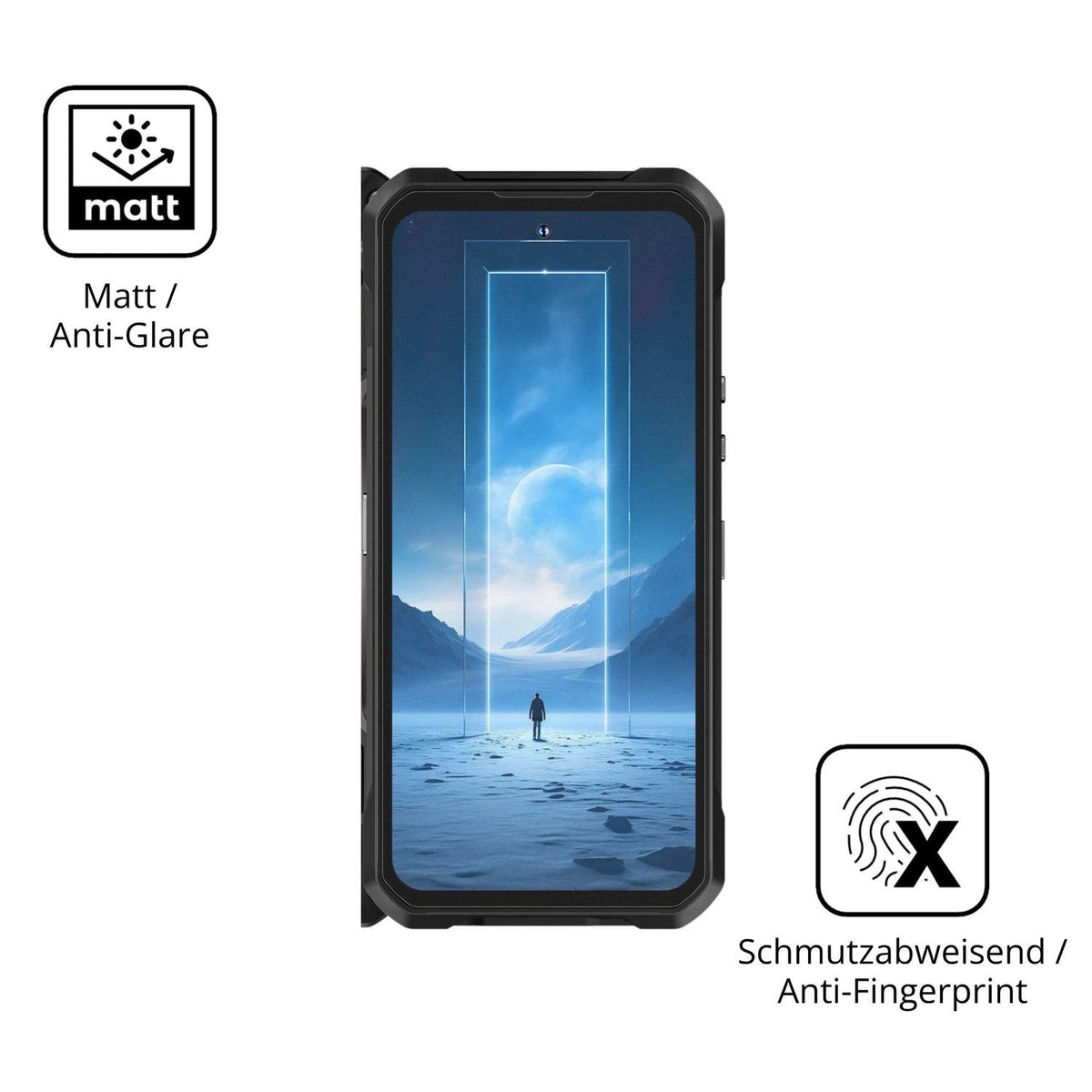 Dünne und entspiegelnde Folie passend zugeschnitten für Oukitel WP61 Ti