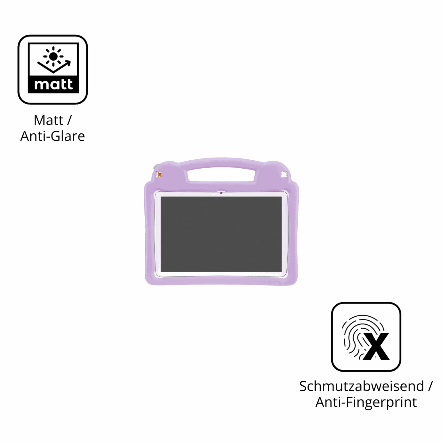 Dünne und entspiegelnde Folie passend zugeschnitten für Wilgoon Kids Tablet 10.1