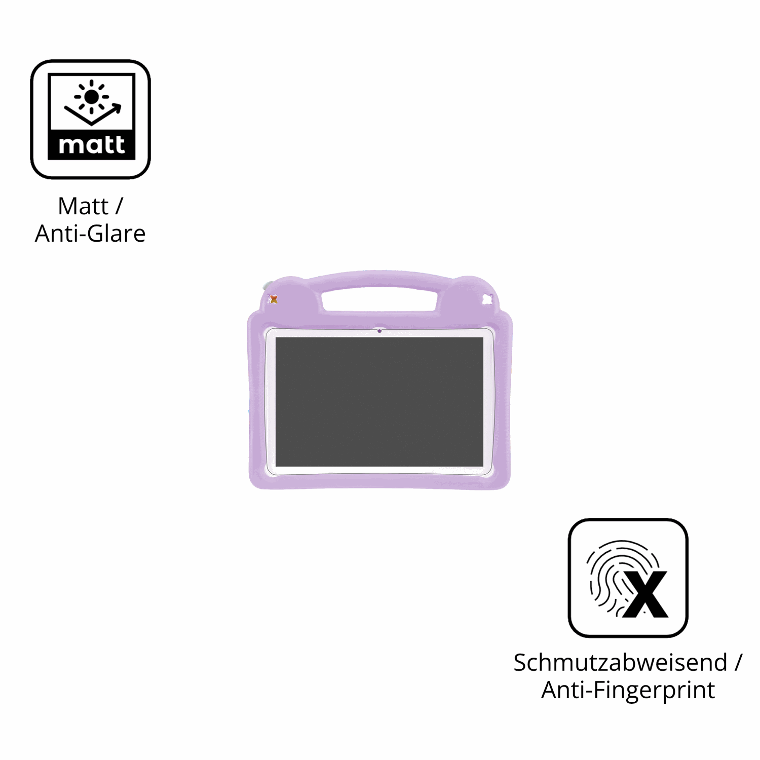 Dünne und entspiegelnde Folie passend zugeschnitten für Wilgoon Kids Tablet 10.1