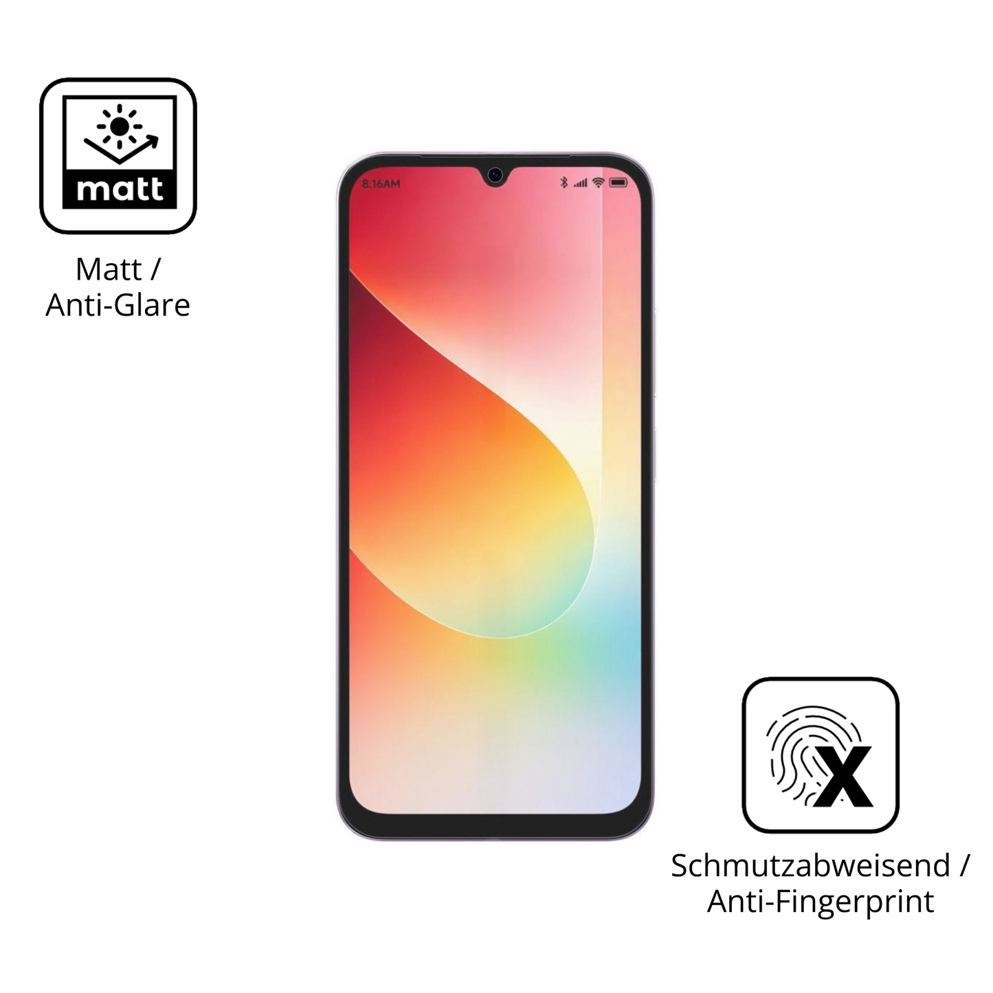 Dünne und entspiegelnde Folie passend zugeschnitten für Xiaomi Redmi 15A 5G