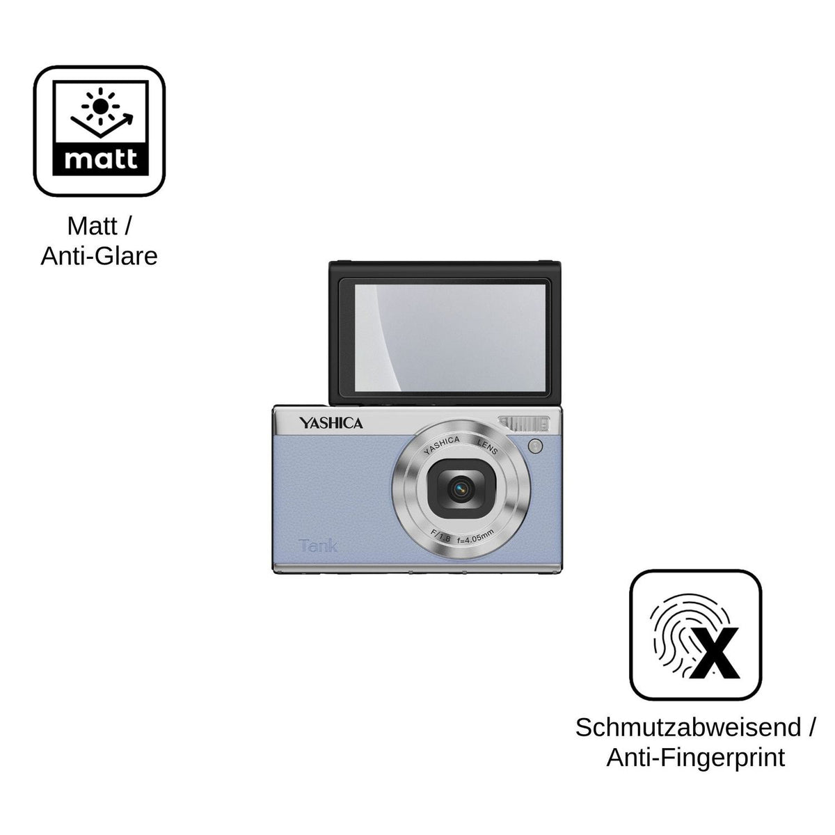 4x Screen Protector for Yashica Tank Compact Protection Anti Glare dipos