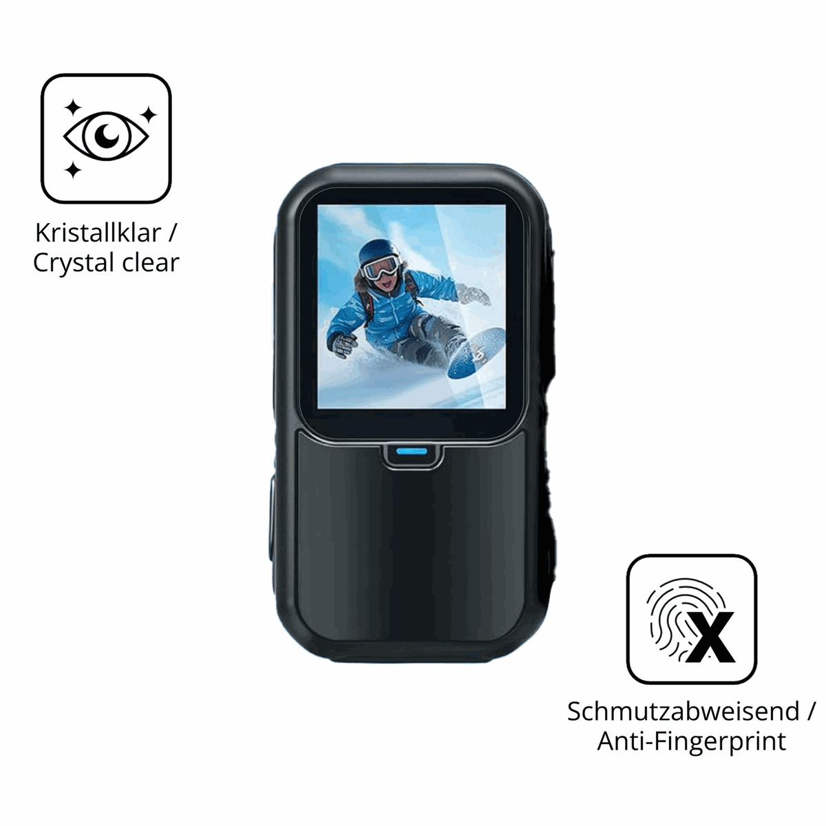 Flexible TPU-Folie passend zugeschnitten für AIKER ActionCam 4K G4MJ4YP8, vollständige Abdeckung