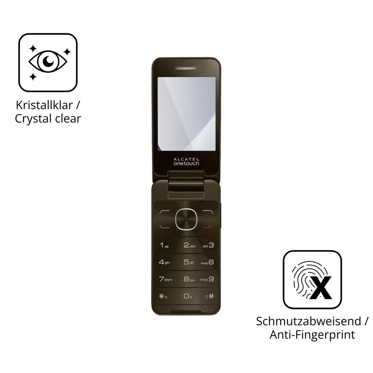 Flexible TPU-Folie passend zugeschnitten für Alcatel 2012 Chocolate, vollständige Abdeckung