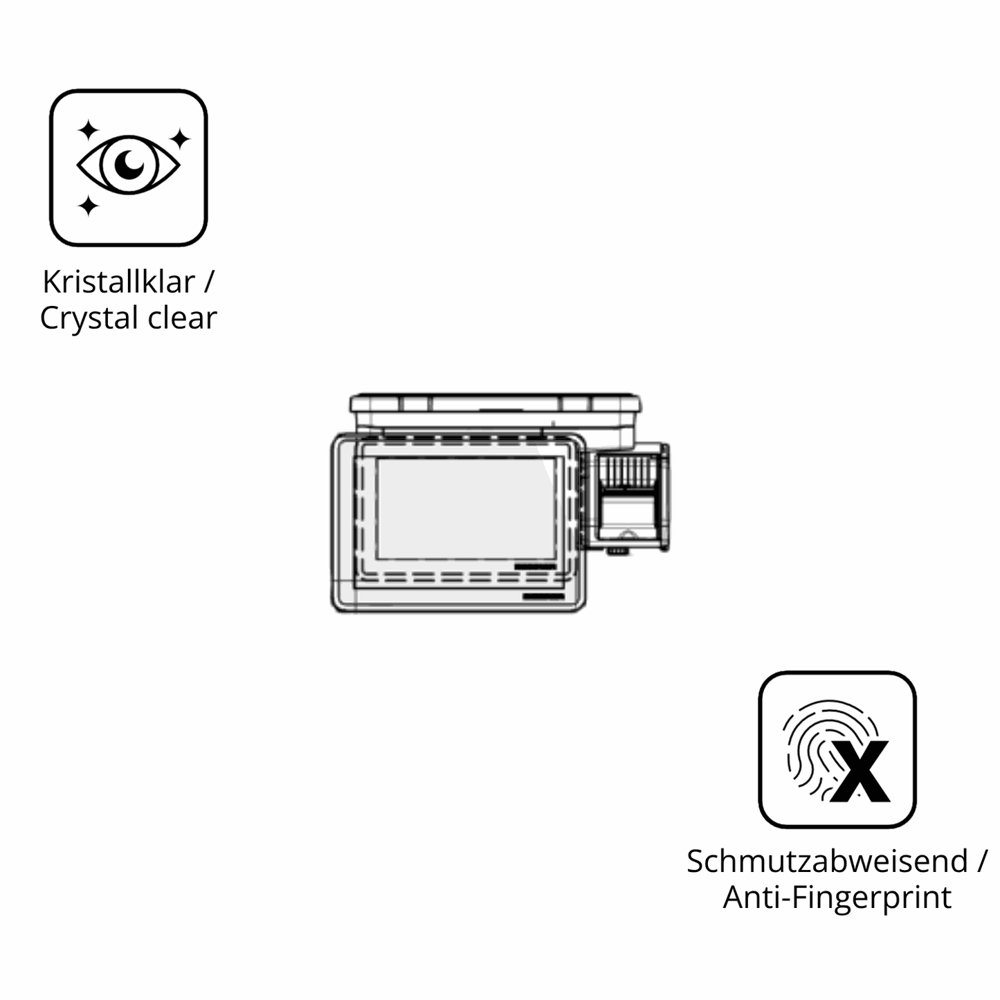 Flexible TPU-Folie passend zugeschnitten für Bizerba Q1 expert 100 12.1 Zoll, vollständige Abdeckung