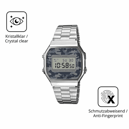 Flexible TPU-Folie passend zugeschnitten f�r Casio A168WEC-1EF, vollst�ndige Abdeckung