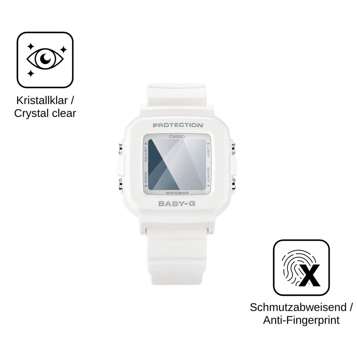 2x Screen Protector for Casio Baby-G BGD-10 Flexible Glass 9H dipos