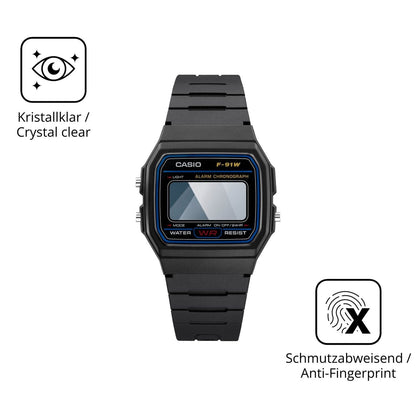 Flexible TPU-Folie passend zugeschnitten für Casio F-91WF-1A, vollständige Abdeckung