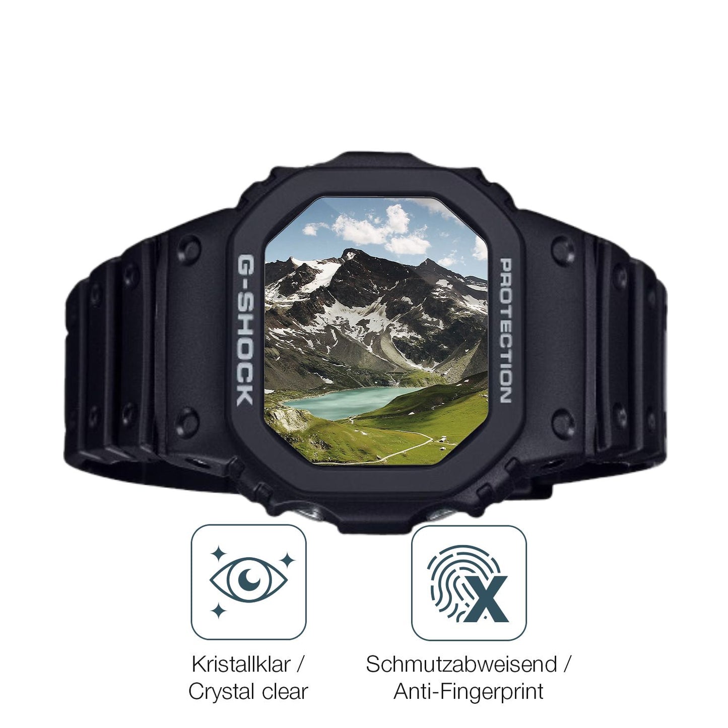 Schutz gegen Kratzer auf dem Casio G-Shock DW-5000R-1A Glas durch Schlüssel oder Ähnliches