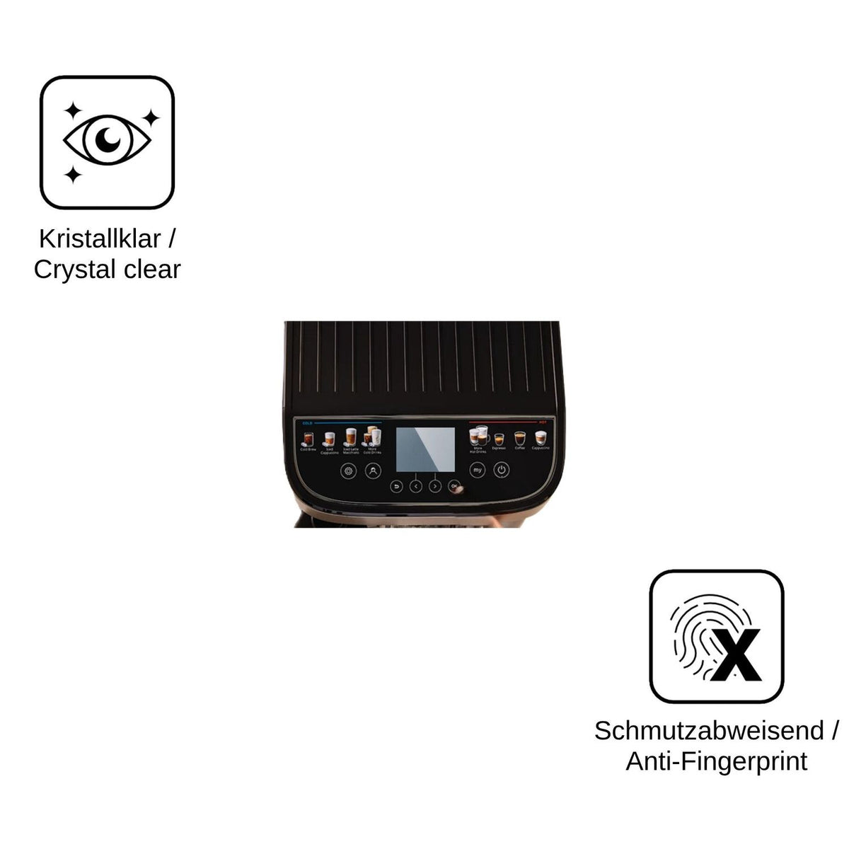2x Screen Protector for DeLonghi Magnifica Duo ECAM330.80 Flexible Glass 9H dipos