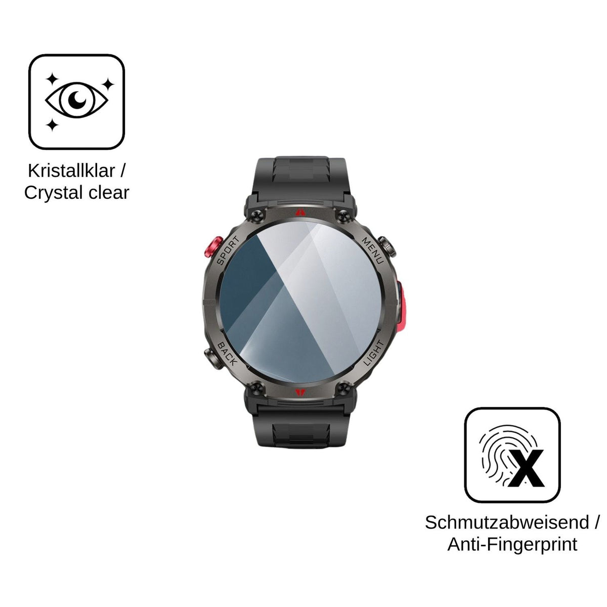2x Screen Protector for Doomixs P50BK Flexible Glass 9H dipos