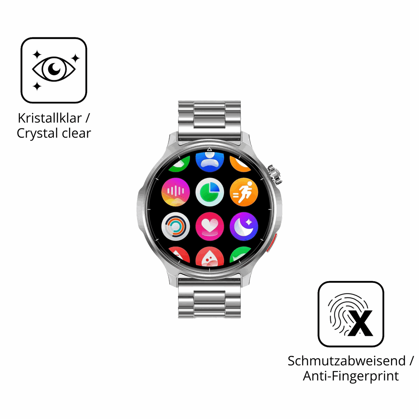 Flexible TPU-Folie passend zugeschnitten für Fitdafit 1.52 Zoll Smartwatch, vollständige Abdeckung