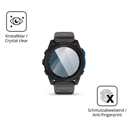 Flexible TPU-Folie passend zugeschnitten für Garmin D2 Mach 2 51mm, vollständige Abdeckung