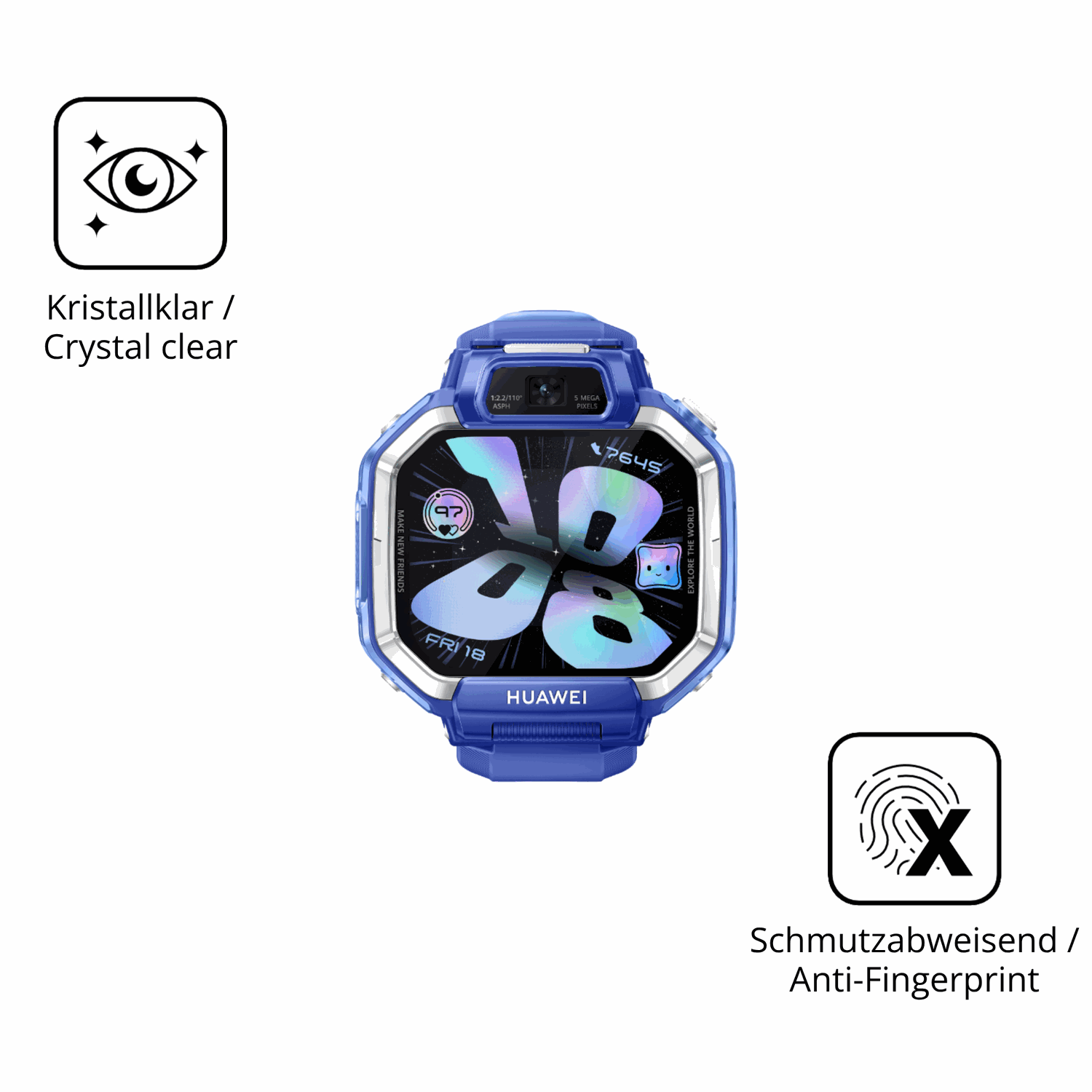 Flexible TPU-Folie passend zugeschnitten für Huawei Watch Kids X1, vollständige Abdeckung