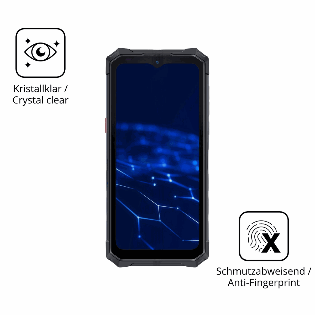 Flexible TPU-Folie passend zugeschnitten für iGET T2, vollständige Abdeckung