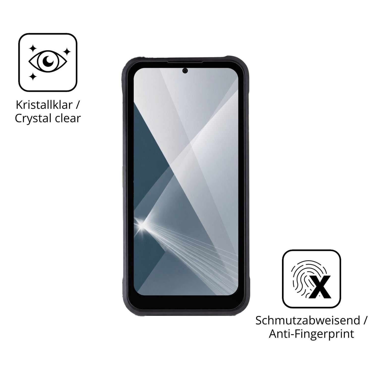 Flexible TPU-Folie passend zugeschnitten für JCB Toughphone E50, vollständige Abdeckung