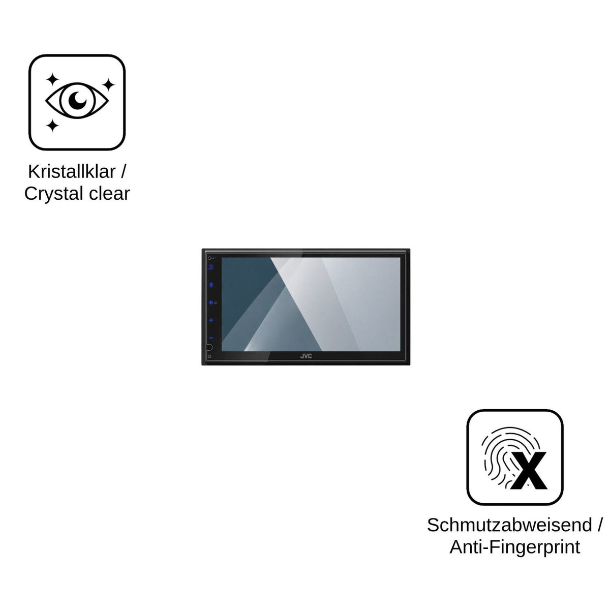 2x Screen Protector for JVC KW-M593BT Flexible Glass 9H dipos