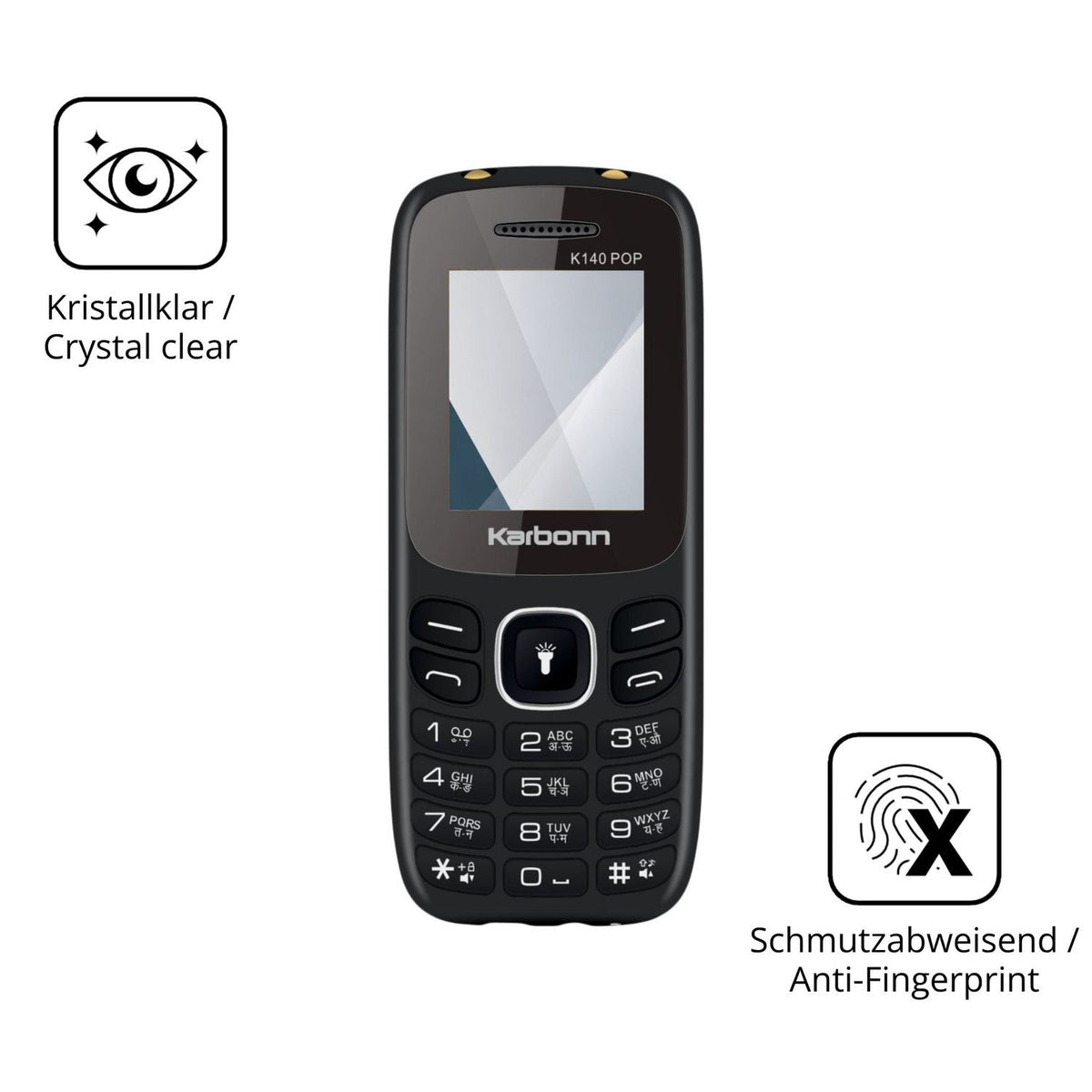 Flexible TPU-Folie passend zugeschnitten für Karbonn K140 Pop, vollständige Abdeckung