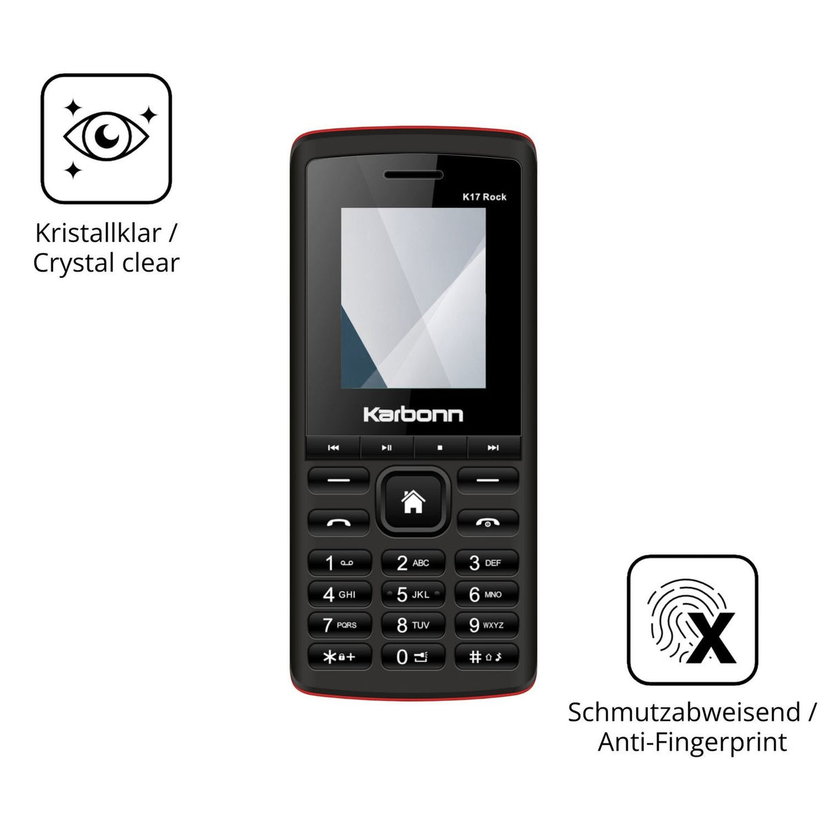 Flexible TPU-Folie passend zugeschnitten für Karbonn K17 Rock, vollständige Abdeckung