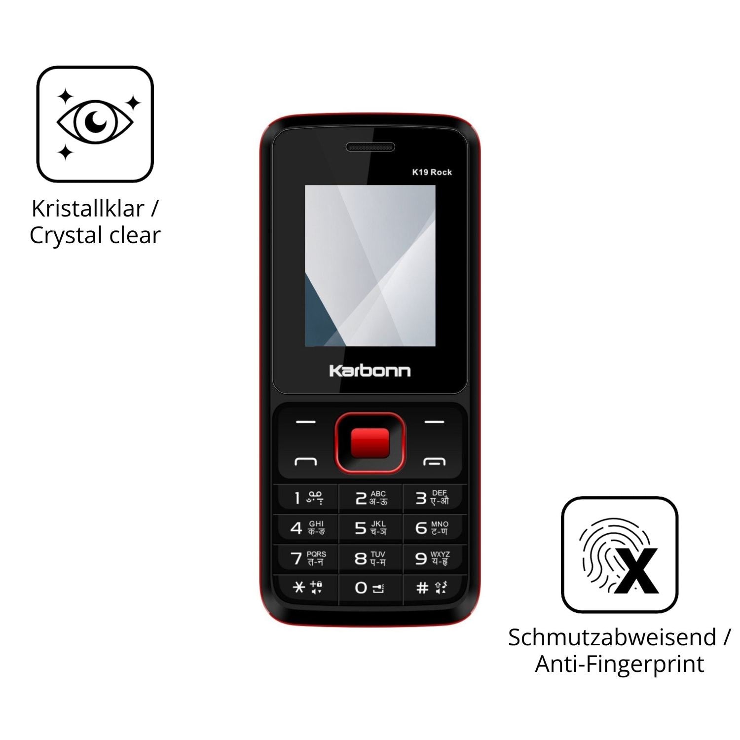 Flexible TPU-Folie passend zugeschnitten für Karbonn K19 Rock, vollständige Abdeckung