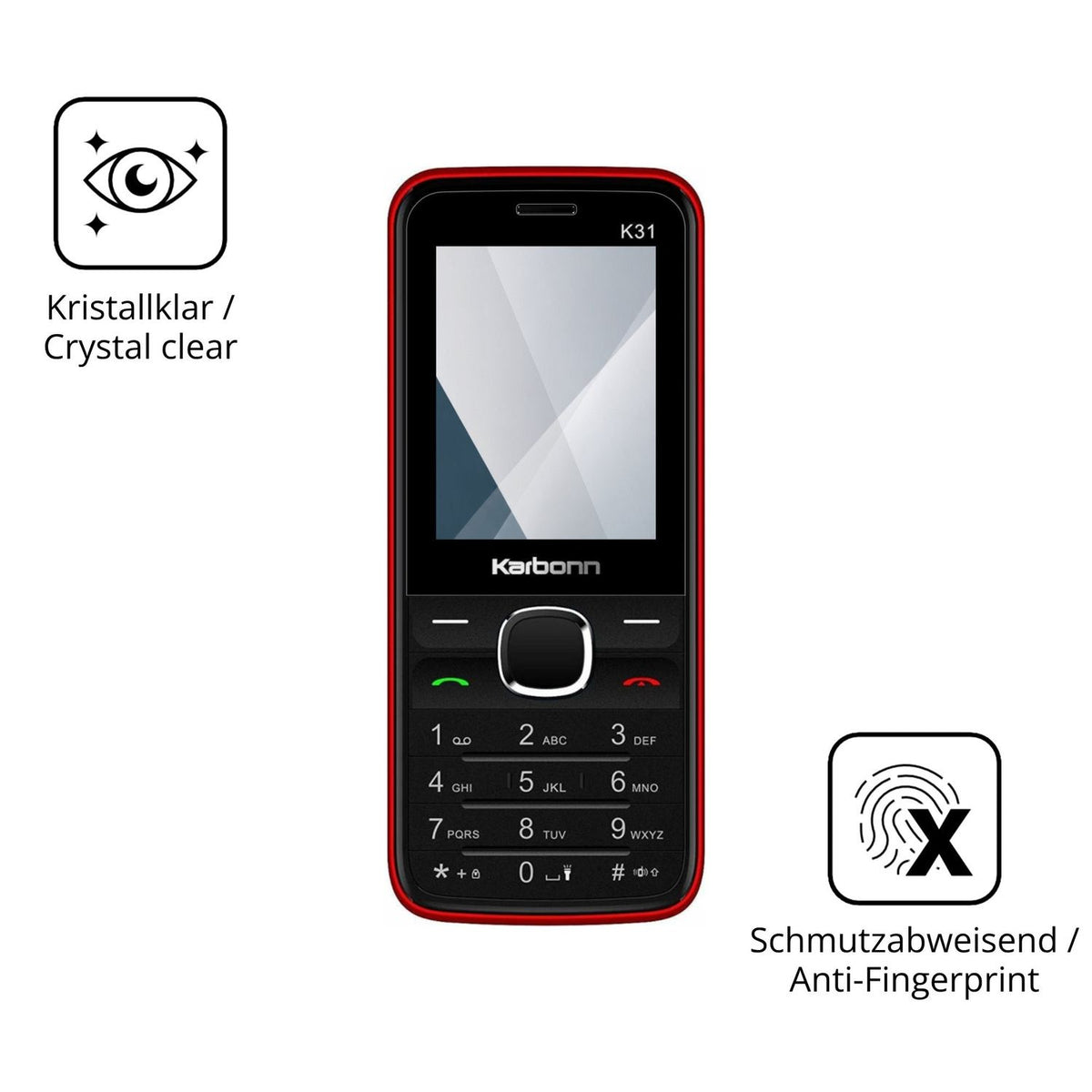 Flexible TPU-Folie passend zugeschnitten für Karbonn K31, vollständige Abdeckung