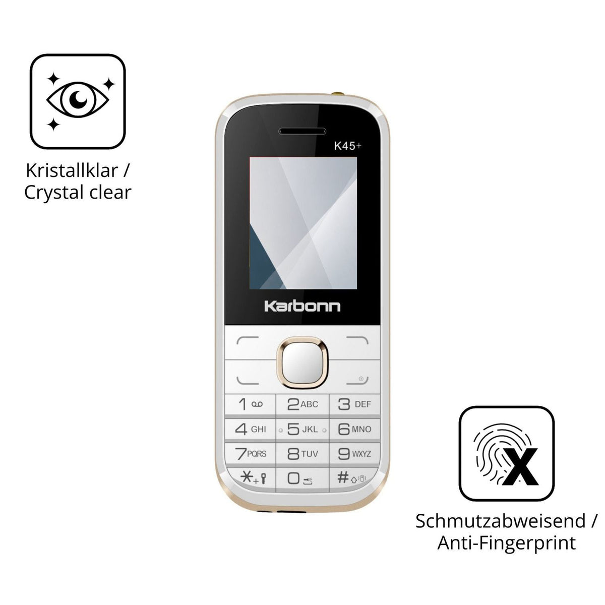 Flexible TPU-Folie passend zugeschnitten für Karbonn K45 Plus, vollständige Abdeckung