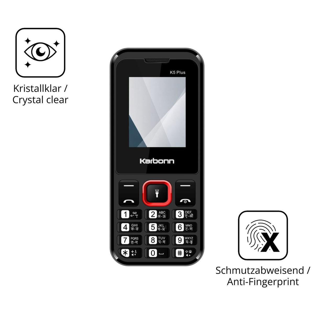 Flexible TPU-Folie passend zugeschnitten für Karbonn K5 Plus, vollständige Abdeckung