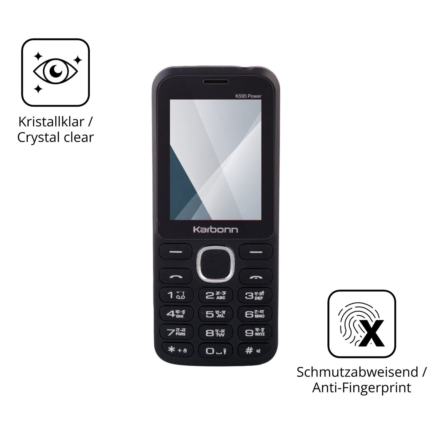 Flexible TPU-Folie passend zugeschnitten für Karbonn K595 Power, vollständige Abdeckung