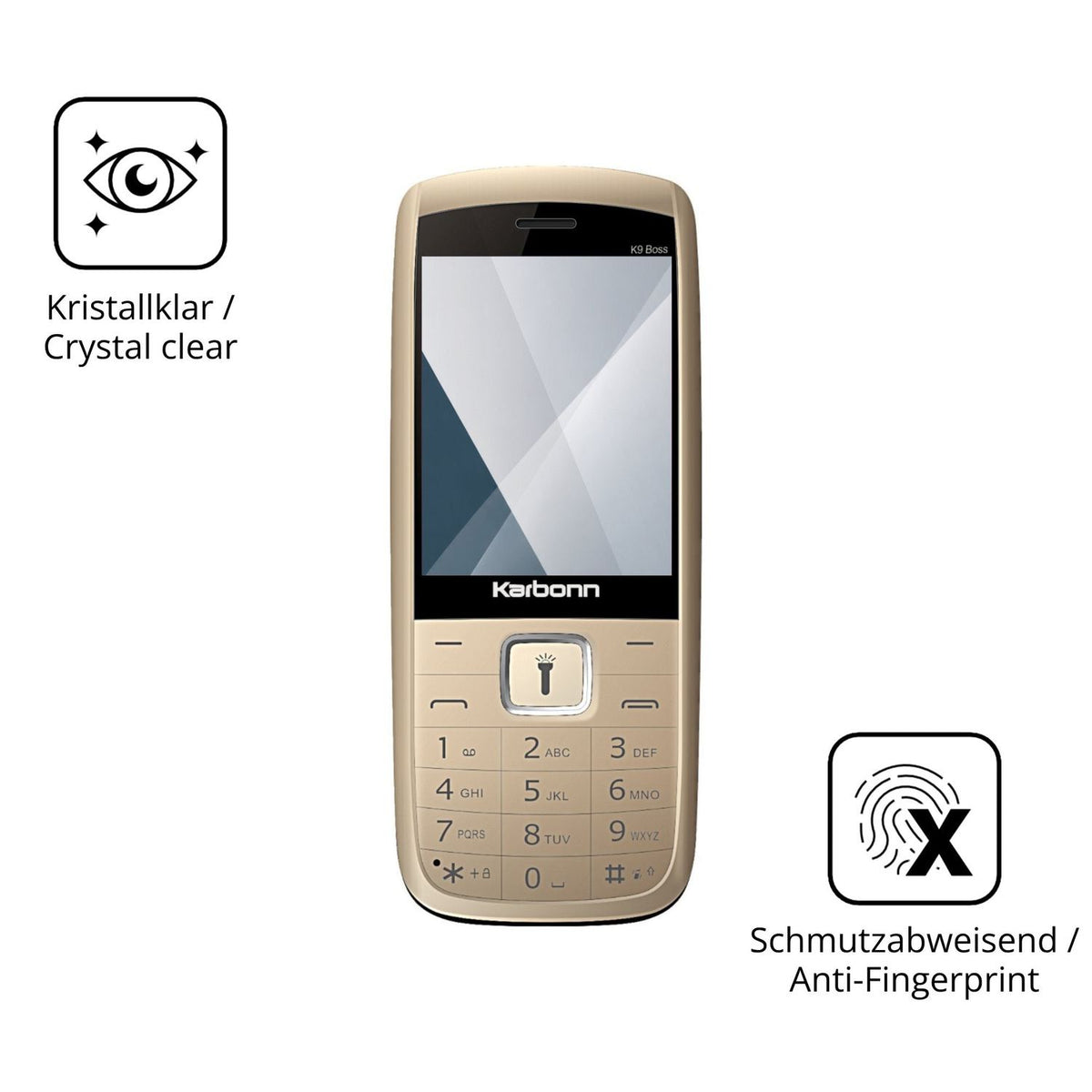 Flexible TPU-Folie passend zugeschnitten für Karbonn K9 Boss, vollständige Abdeckung