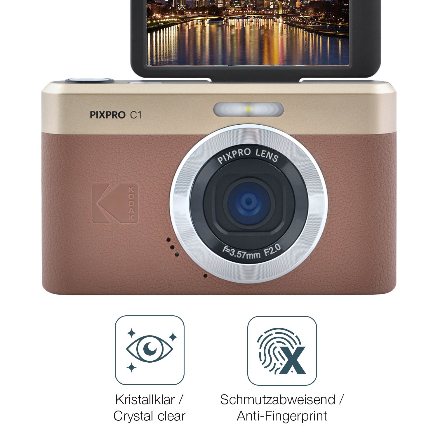 Schutz gegen Kratzer auf dem Kodak Pixpro C1 Glas durch Schlüssel oder Ähnliches