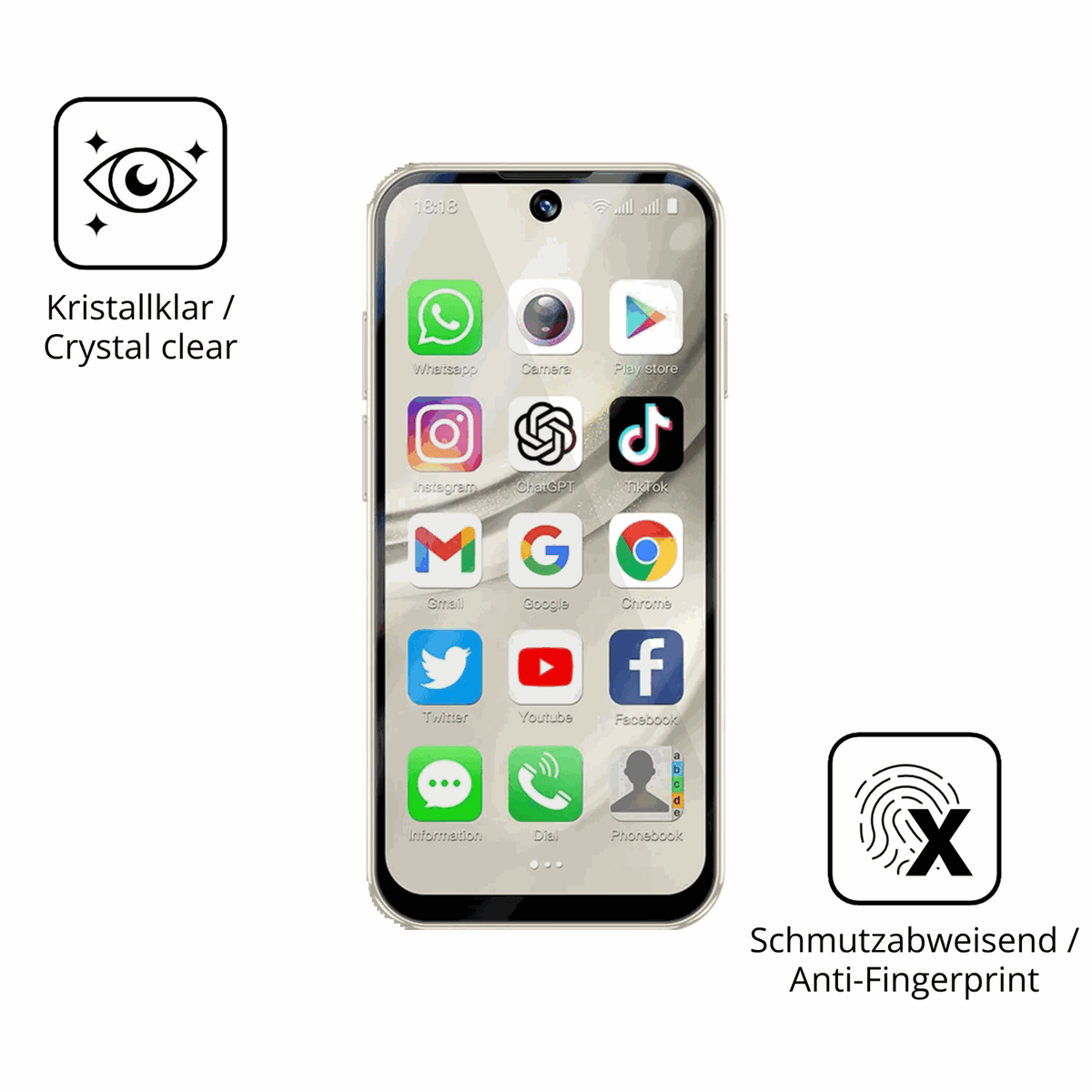 Flexible TPU-Folie passend zugeschnitten für Longben XS19 Pro, vollständige Abdeckung