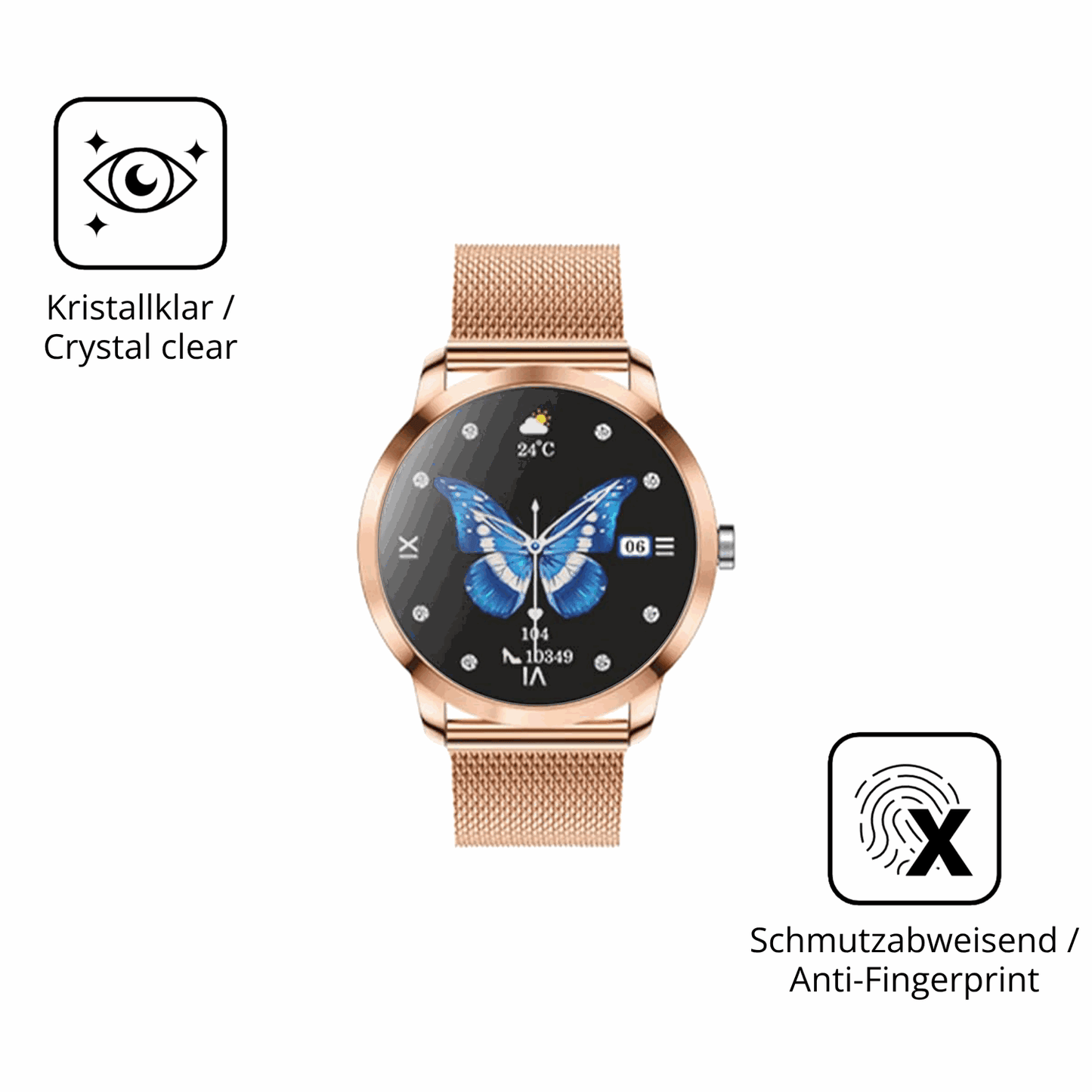 Flexible TPU-Folie passend zugeschnitten für LWEARKD 1.27 Zoll AMOLED Smartwatch, vollständige Abdeckung