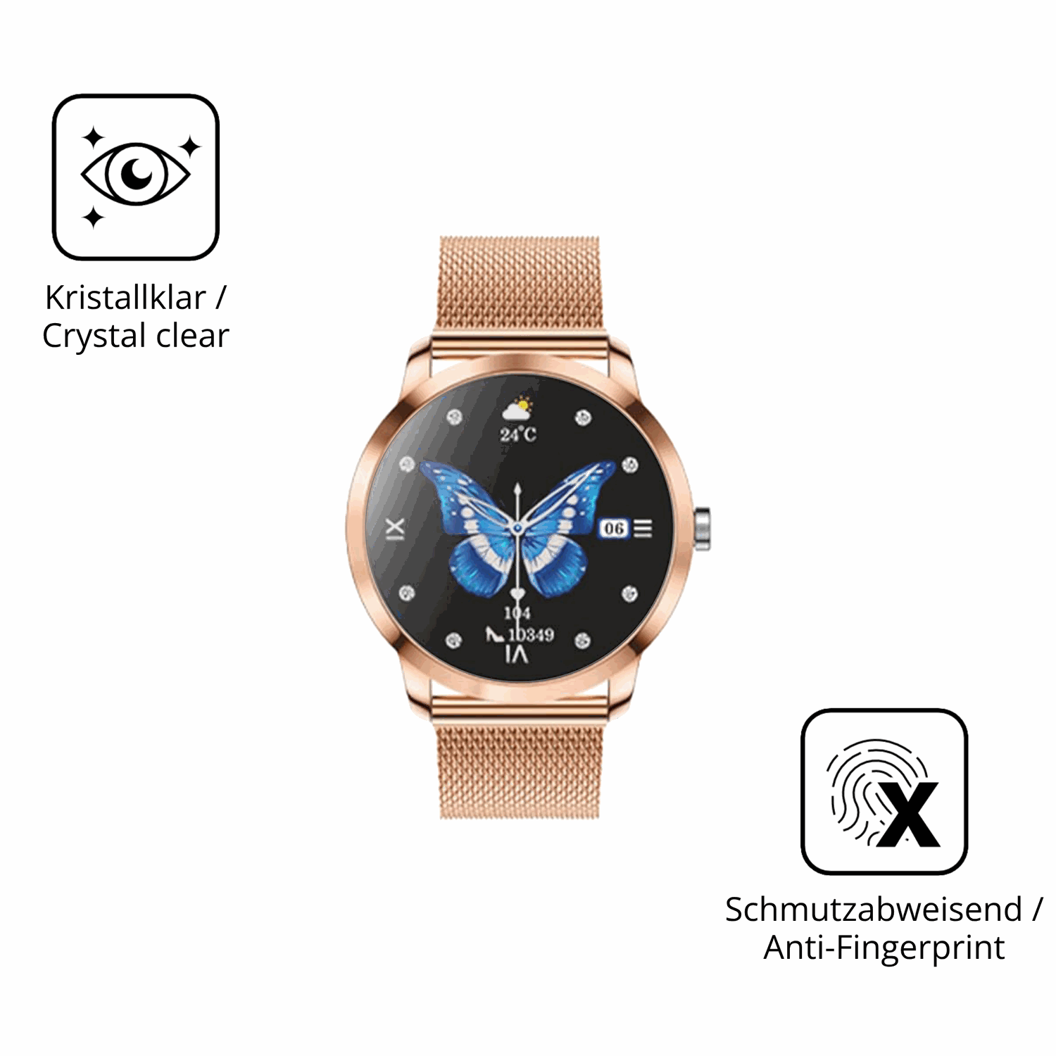 Flexible TPU-Folie passend zugeschnitten für LWEARKD 1.27 Zoll AMOLED Smartwatch, vollständige Abdeckung
