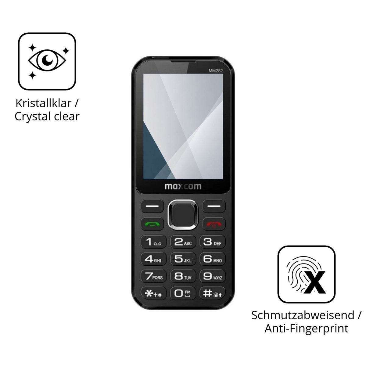 Flexible TPU-Folie passend zugeschnitten für MaxCom Classic MM282 4G, vollständige Abdeckung