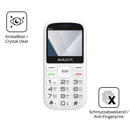 Flexible TPU-Folie passend zugeschnitten für Maxvi B232, vollständige Abdeckung
