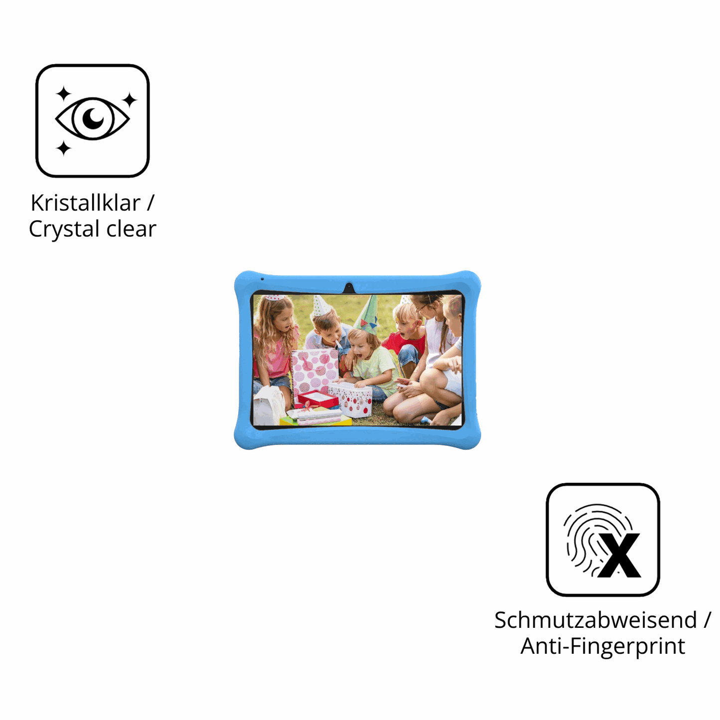 Flexible TPU-Folie passend zugeschnitten für Menghu Kids Tablet 10.1, vollständige Abdeckung
