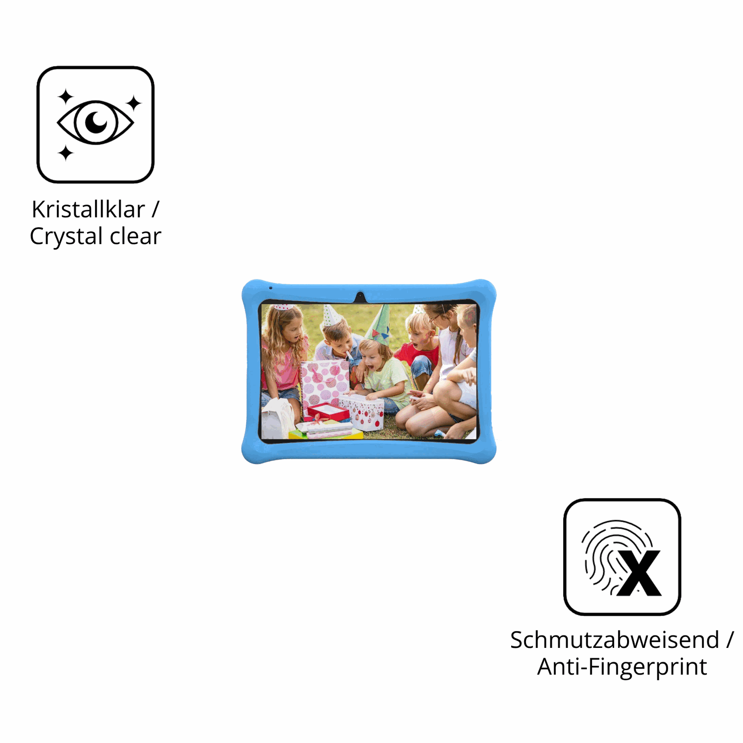 Flexible TPU-Folie passend zugeschnitten für Menghu Kids Tablet 10.1, vollständige Abdeckung