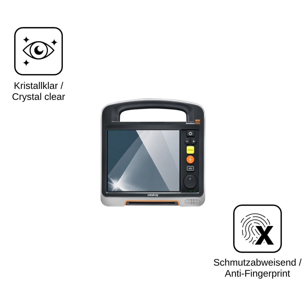 2x Screen Protector for Mindray Beneheart D60 Flexible Glass 9H dipos