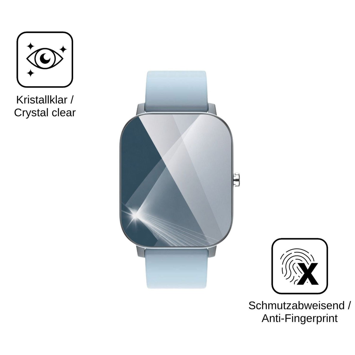2x Screen Protector for Mopuea Smartwatch 1.4 Flexible Glass 9H dipos