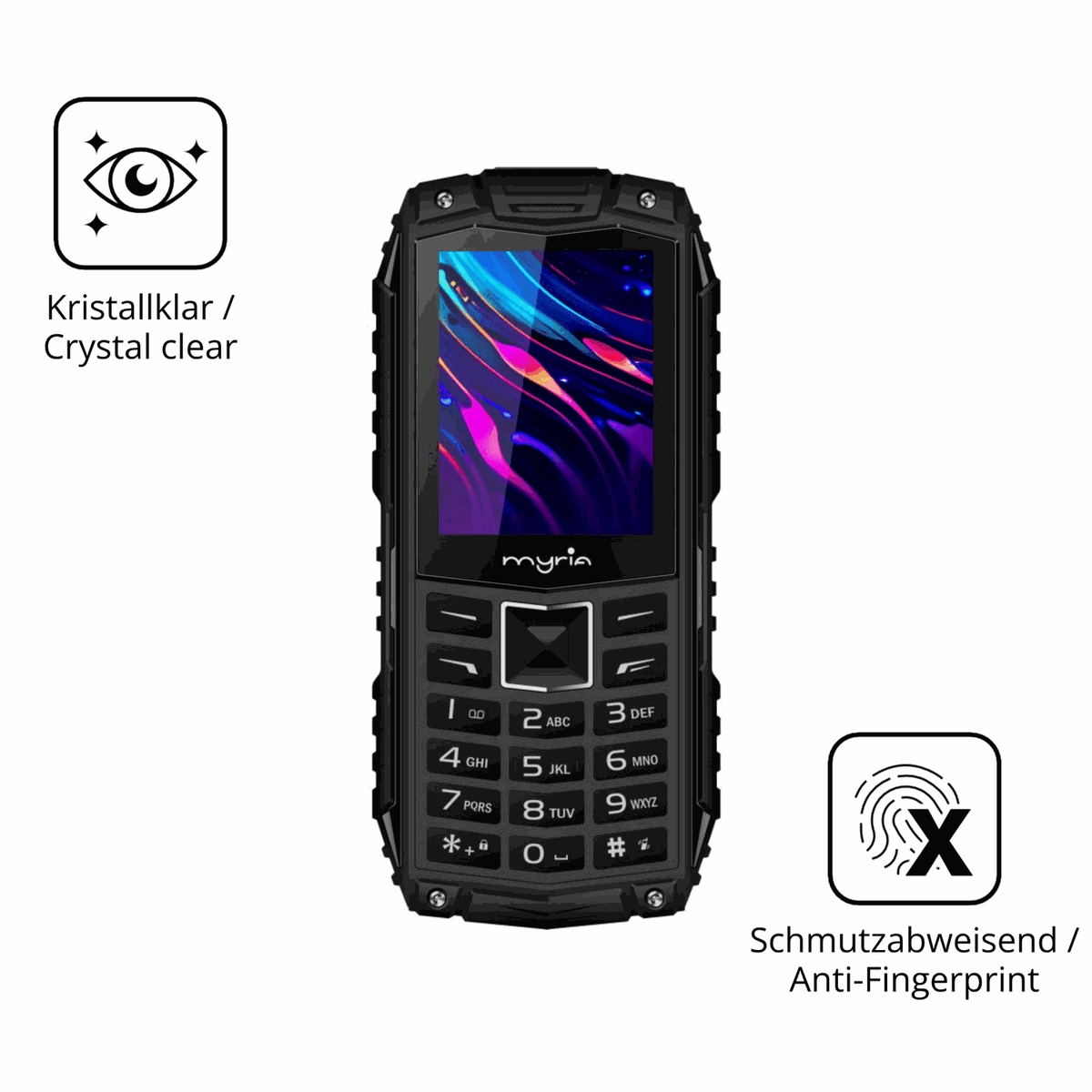 Flexible TPU-Folie passend zugeschnitten für Myria Enduro 3G, vollständige Abdeckung