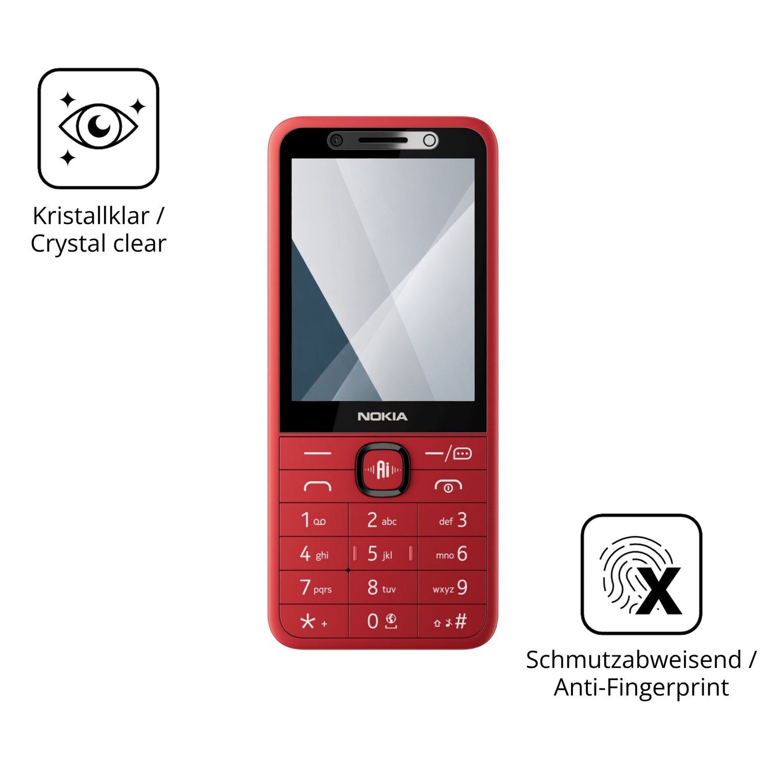 Flexible TPU-Folie passend zugeschnitten für Nokia 215 4G 2nd Edition, vollständige Abdeckung