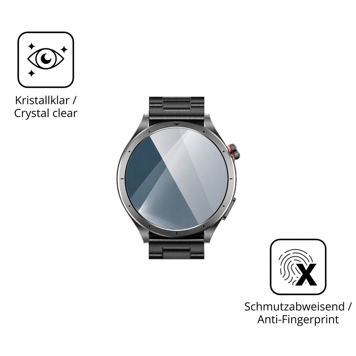 Flexible TPU-Folie passend zugeschnitten für Oliimptek 1.53 Zoll Smartwatch, vollständige Abdeckung