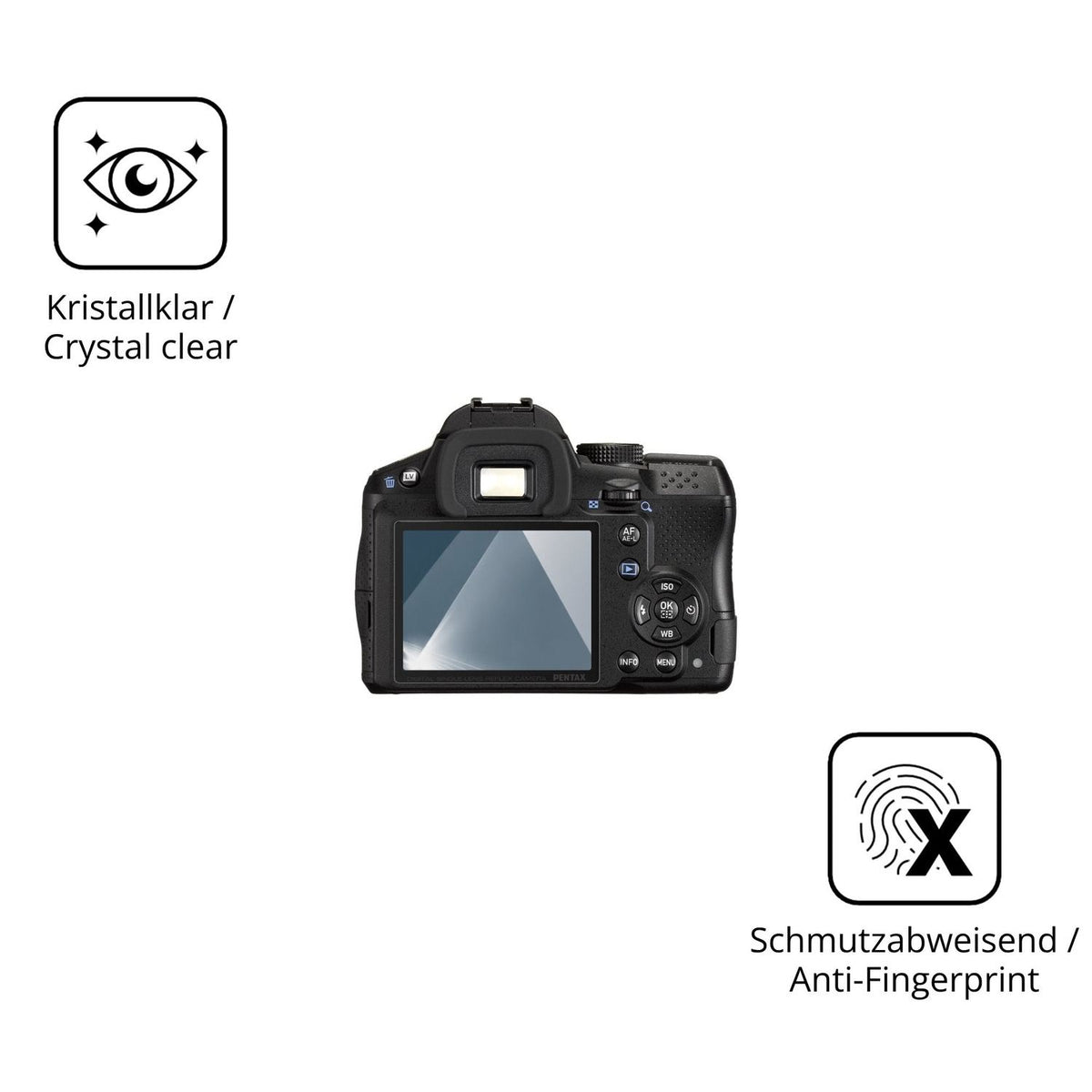 Flexible TPU-Folie passend zugeschnitten für Pentax K-30, vollständige Abdeckung