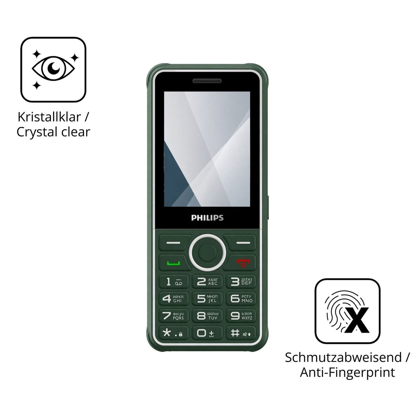 Flexible TPU-Folie passend zugeschnitten für Philips Xenium E2301, vollständige Abdeckung