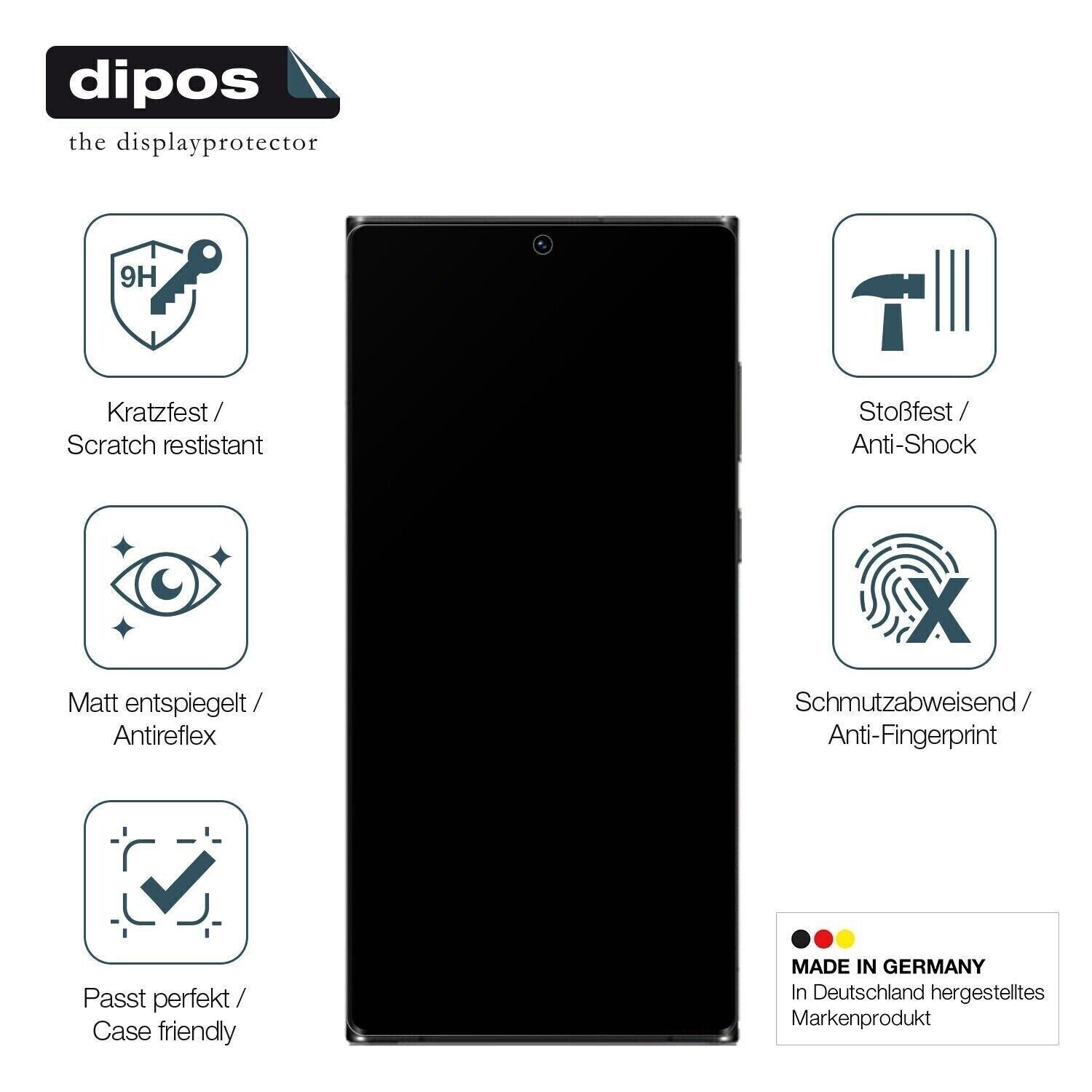 9H Hartbeschichtete, flexible Folie passend zugeschnitten für Samsung Galaxy S23 Ultra