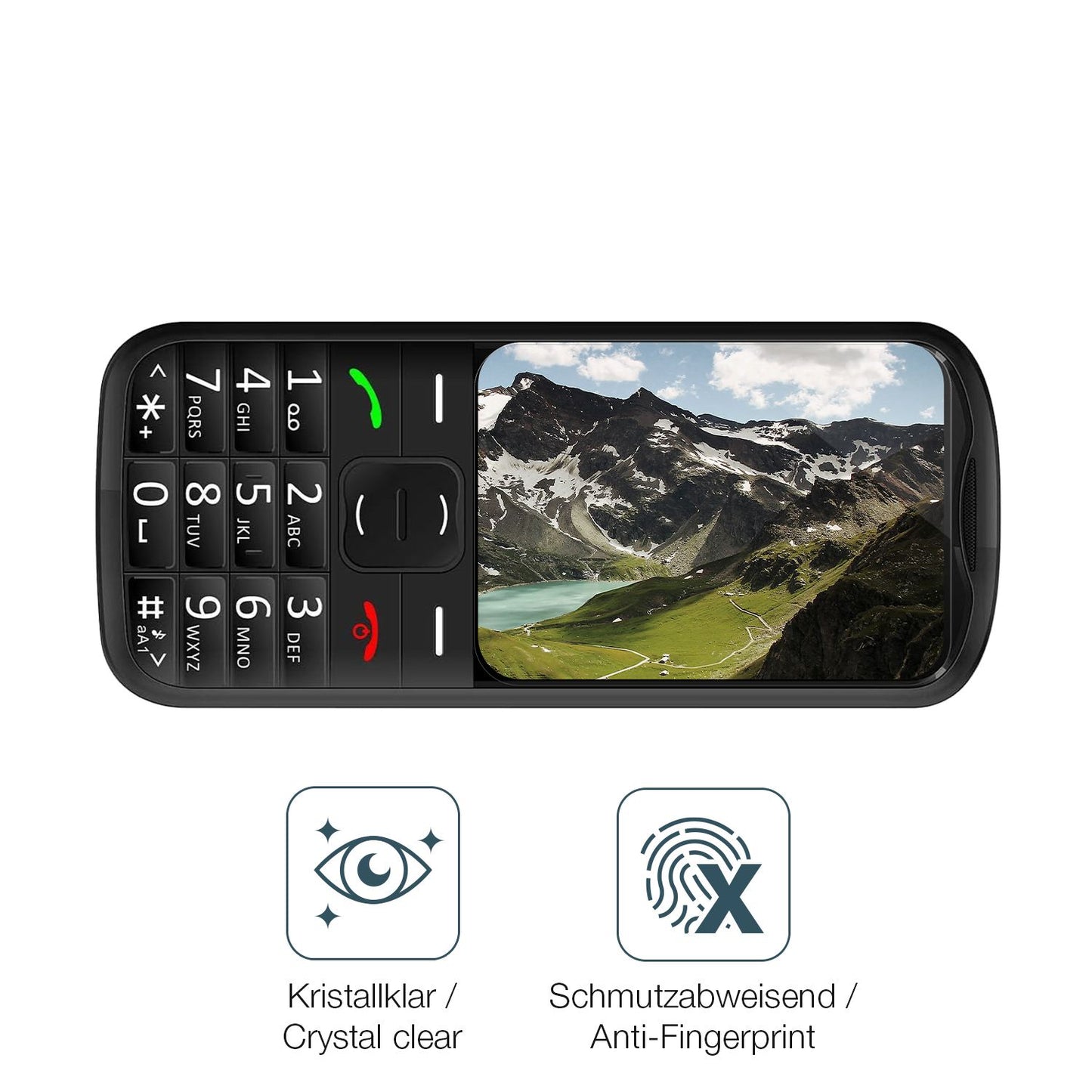 Flexible TPU-Folie passend zugeschnitten für Simvalley Mobile Seniorenhandy, vollständige Abdeckung